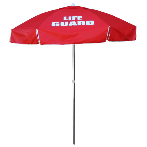 6' Umbrella with LIFE GUARD Logo, Red