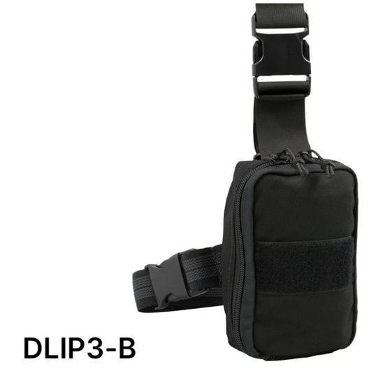 LAPD Kit - IFAK, with 2" quick release belt attachment strap
and 1.5" gripper Drop Leg strap - Black