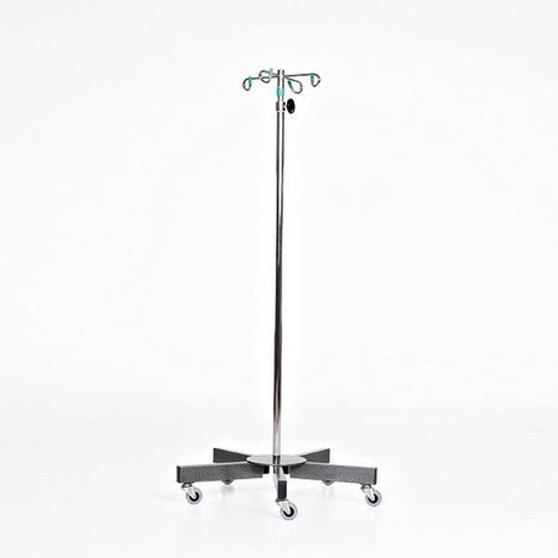 SS IV Pole W/4 Hook Top, No Lose Thumb Knob, 5-Leg Base W/2 Casters