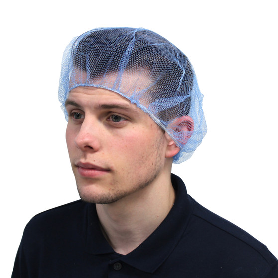 28" Nylon Hairnet ?" Aperture Blue, 100/PG, 1000/CS