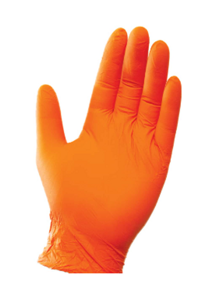 Glove, 3.7 Mil, Orange Powder Free Nitrile,   100/BX 10BX/CS, XL