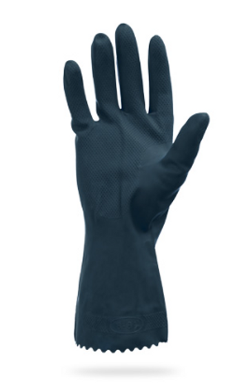 Glove, 28 Mil, Black Flock Lined Neoprene Latex Blend, One Pair Per Bag, 10DZ/CS, LG