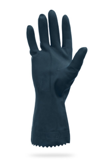Glove, 28 Mil, Black Flock Lined Neoprene Latex Blend, One Pair Per Bag, 10DZ/CS, XL