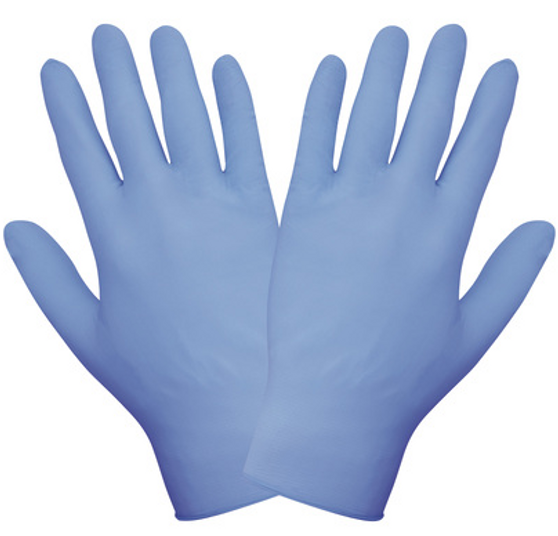 Glove, General Purpose, Nitrile, Poly Coated, Textured, Powder-Free (PF), Medium, Lavender Blue, 100/BX 1000/CASE