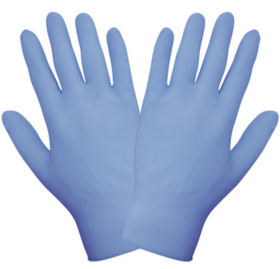 Glove, General Purpose, Nitrile, Poly Coated, Textured, Powder-Free (PF), Medium, Lavender Blue, 100/BX