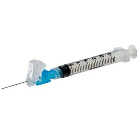 Syringe, 3mL, 21G x 1" Needle, 50/bx, 8 bx/cs