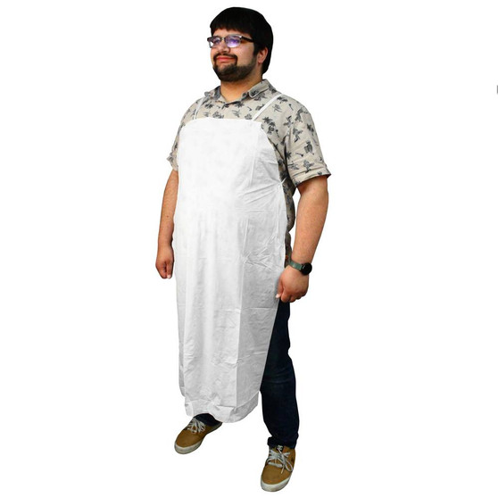 Unhemmed Vinyl Apron, 42in, White, 6 DZ/CS