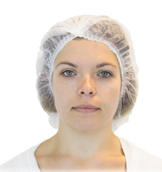 19in Bouffant Cap,Polypropylene,Pleated, White, 100/BG-10BG/CS