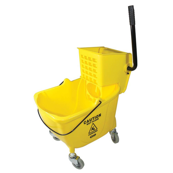 Value-Plus Sidepress Wringer and Plastic Bucket Combo 26-35 qt. Yellow, 1 per Case