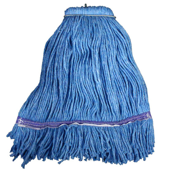 Regular Screw-Type Cut-End Blue Blend Wet Mop Head 20 oz. Blue, 12 per Case