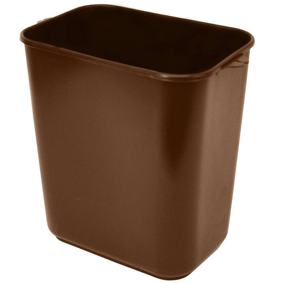 Plastic Soft-Sided Wastebasket 14 qt. Brown, 12 per Case