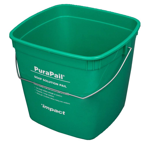 PuraPail Utility Pail, CLEANING 6 qt. Green, 12 per Case