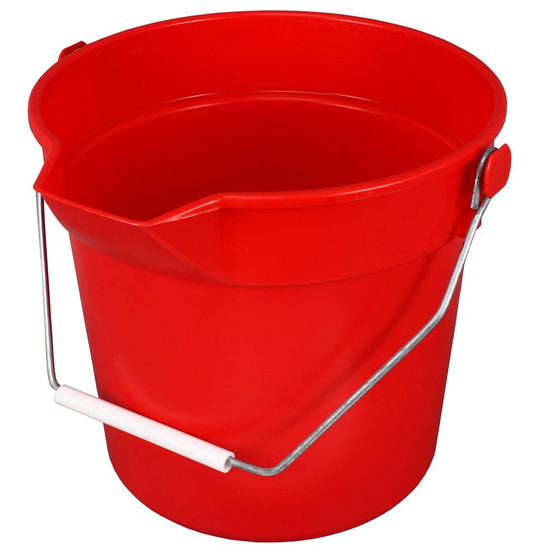 Deluxe Heavy-Duty Bucket, SANITIZER 10 qt. Red, 12 per Case