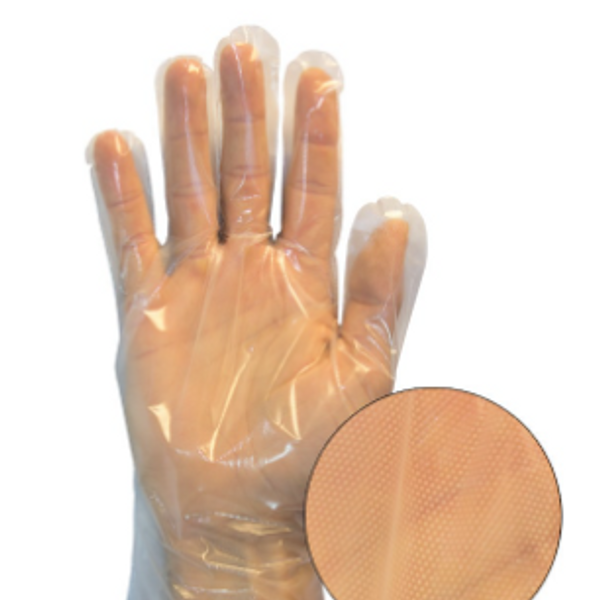 Glove, Clear Polyethylene/Cast Polyethylene Embossed Glove, 100/BX 10BX/CS, SM