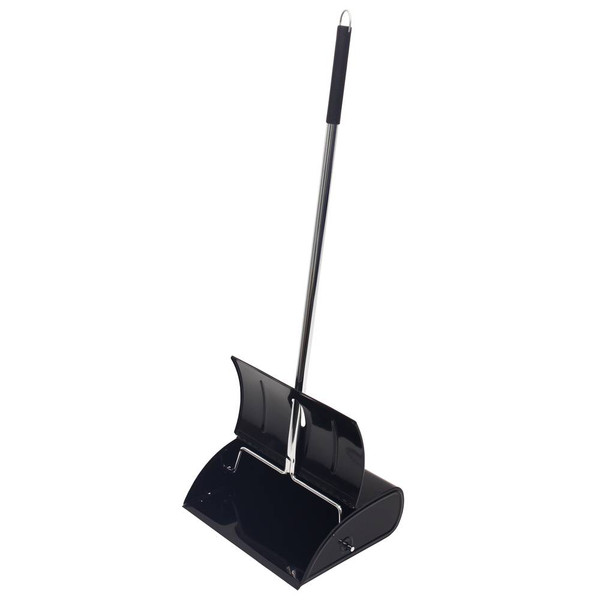 Metal Lobby Dust Pan with Cover Black, 6 per Case