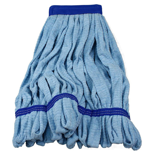 Wet Tube Microfiber Mop with Medium Canvas Headband 400g Blue, 12 per Case