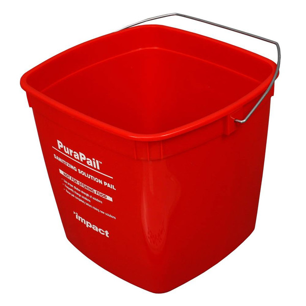 PuraPail Utility Pail, SANITIZING 6 qt. Red, 12 per Case