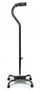 QUAD CANE LARGE BASE BLACK LUMEX