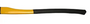 Curved Axe Handle Fiberglass, Yellow with Rubber Grip, 36" in Length