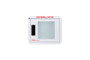 Premium compact defibrillator wall cabinet with rounded corners, window and alarm; measures 14 3/4"L x 11 5/8"H x 6 3/4"W. Weight: 7.5 lbs.