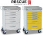 DETECTO Rescue Series General Purpose Medical Cart, 5 White Drawers