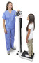 Physician's Scale, Weighbeam, 400 lb x 4 oz, Height Rod, Wheels, Handpost