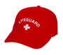 Lifeguard Cap, Low Profile with White Embroidered Logo, Red