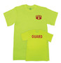 GUARD T-Shirt, Safety Green, 100% Cotton, Printed Front & Back, Size Medium