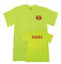 GUARD T-Shirt, Safety Green, 100% Cotton, Printed Front & Back, Size Small