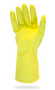 Glove, 20 MIL, Yellow Flock Lined Latex, Chlorinated, One Pair Per Bag, 12DZ/CS, SM