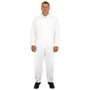 40G Coverall, Polypro, Elastic Wrists/Ankles, White, XL, 25/CS