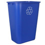 Plastic Soft-Sided Wastebasket with Recycle Logo 41 qt. Blue Recycle, 12 per Case