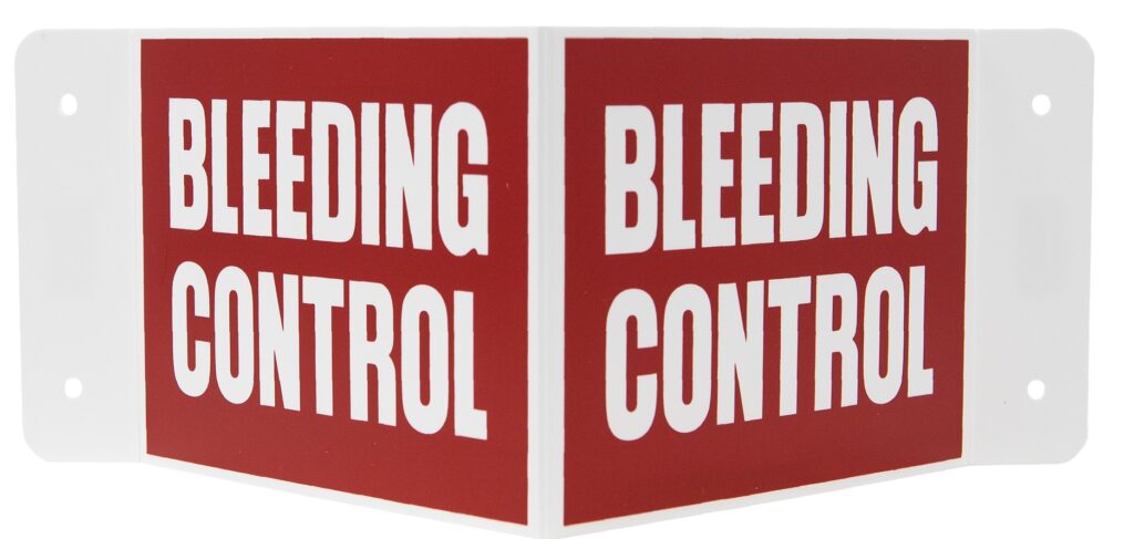 BLEEDING CONTROL Transforming wall sign - Scot-Med LLC.