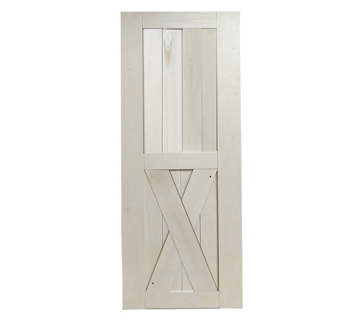 Finished Single X Tinsmith Grey Pine Wood Barn Door- 84" Tall - Ships Unassembled - CHOOSE YOUR WIDTH