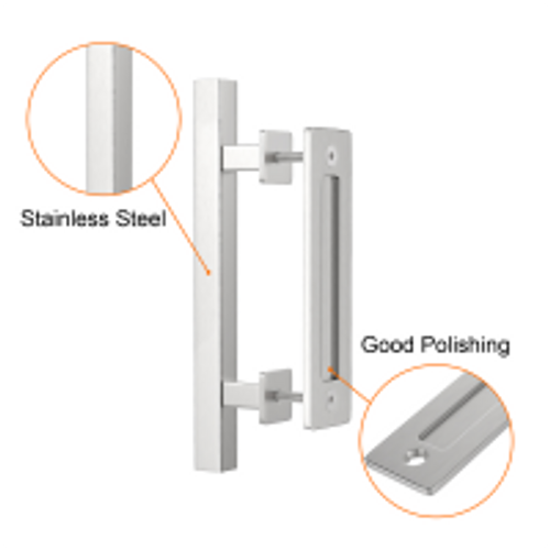 12’’ Brushed Nickel Stainless Steel Door Handle/Pull Cuboid Combo