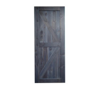 Finished Arrow Design Navy Pine Wood Barn Door- 84" Tall (Choose Your Width)