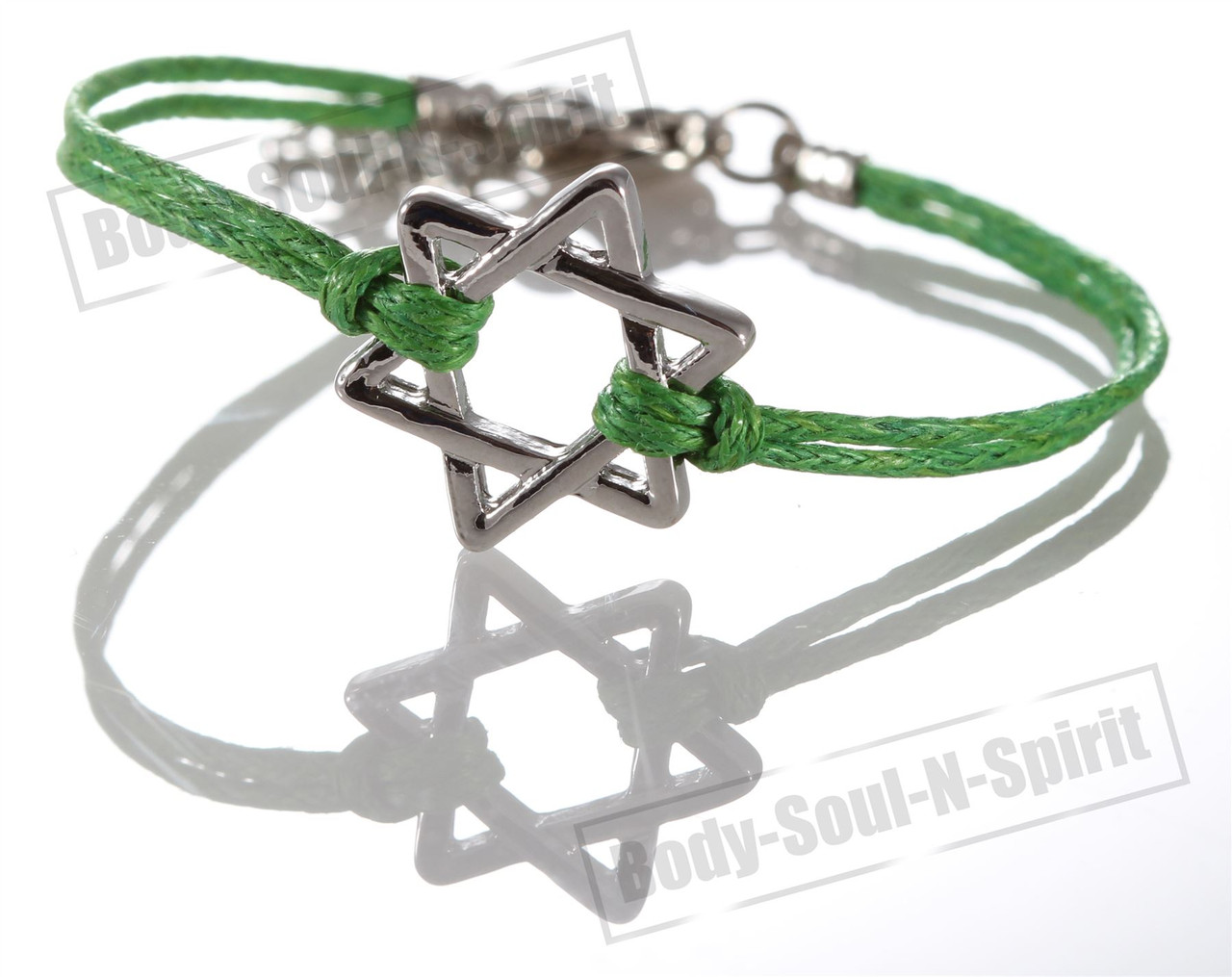 1 Green Star Magen David Bracelets STRING Kabbalah Judaica