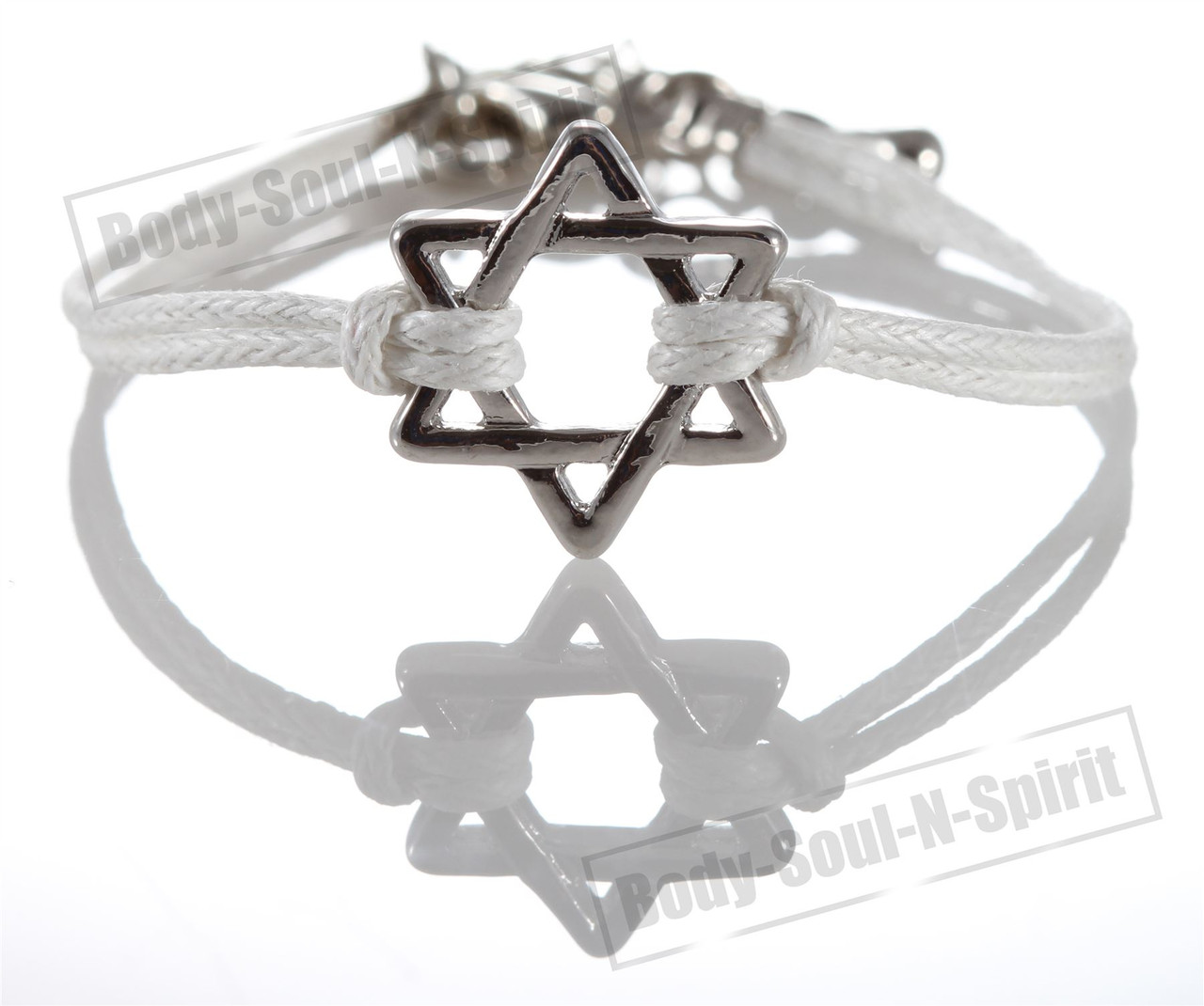 1 White Star Magen David Bracelets STRING Kabbalah Judaica