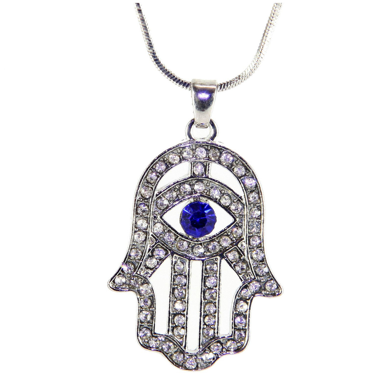 Amazon.com: aJudaica Blue Created Opal Hamsa Hand Pendant Necklace with  Sterling Silver Chain (16.5) : Clothing, Shoes & Jewelry