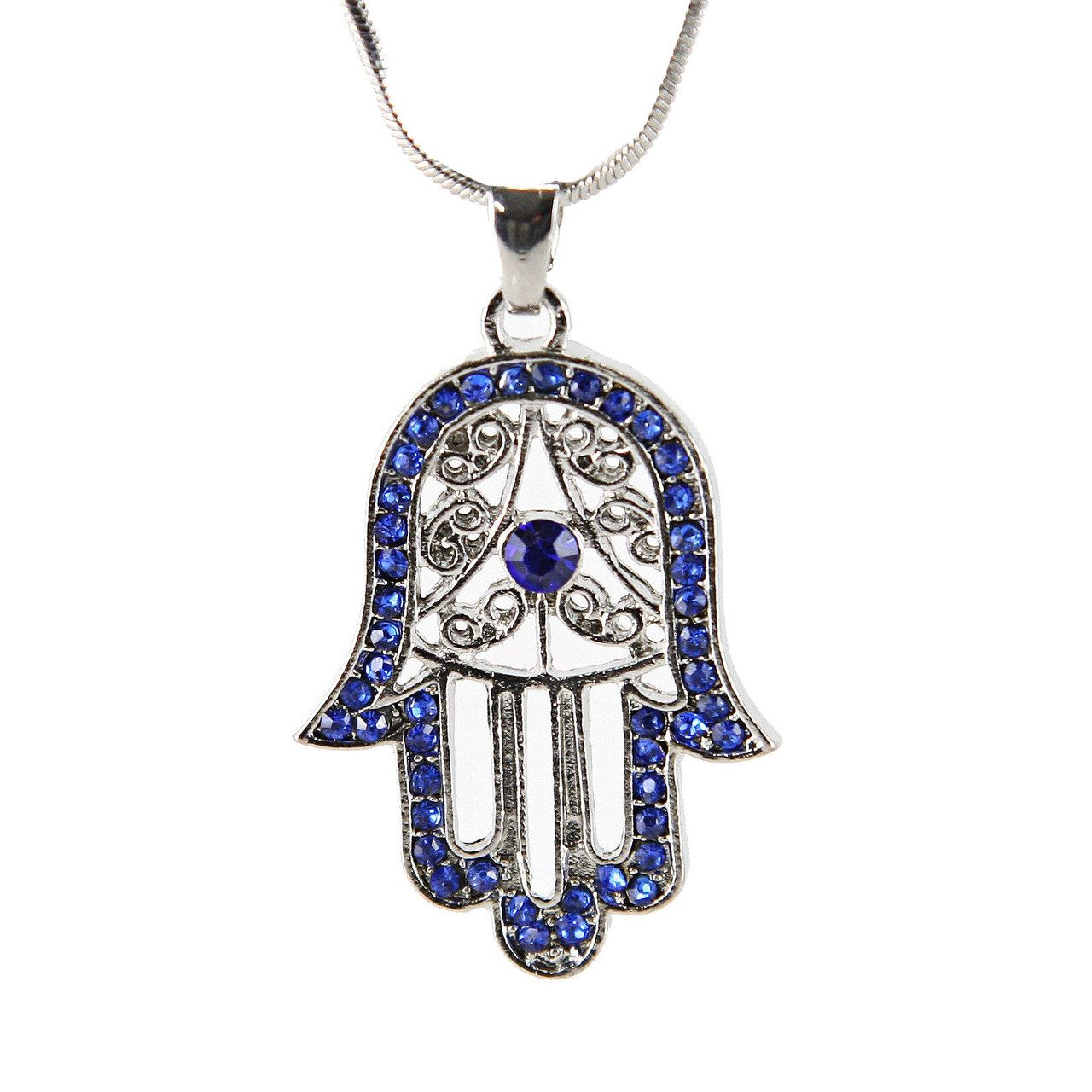 Jewelry shop Israeli jewelry Blue Opals sterling silver hamsa Necklace for  WomanBluenoemi JewelryNecklaces & Pendants