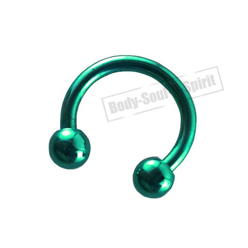 Circular Turquoise Horseshoe 8mm  EAR EYE Lip Barbell round Ring NIPPLE Jewelry