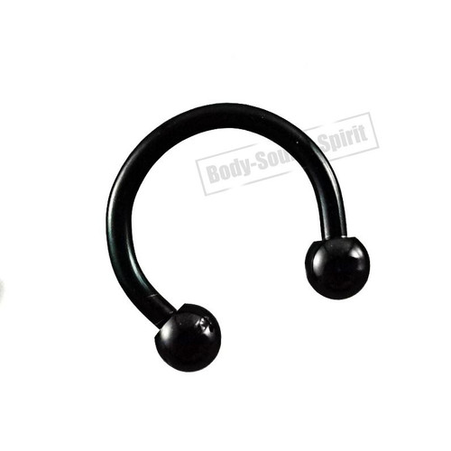 Circular Black Horseshoe 8mm EAR EYE Lip Barbell round Ring NIPPLE Jewelry