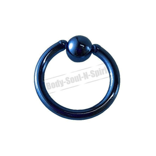 Blue Hoop 7mm BSR Body Piercing Ball Nose Ring Lip Cartilage Ear 316L Steel