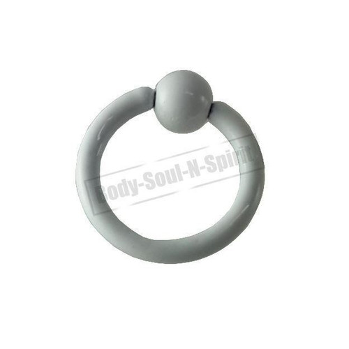 White Hoop 7mm BSR Body Piercing Ball Nose Ring Lip Cartilage Ear 316L Steel