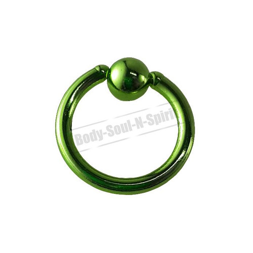 Green Hoop 6mm BSR Body Piercing Ball Nose Ring Lip Cartilage Ear 316L Steel