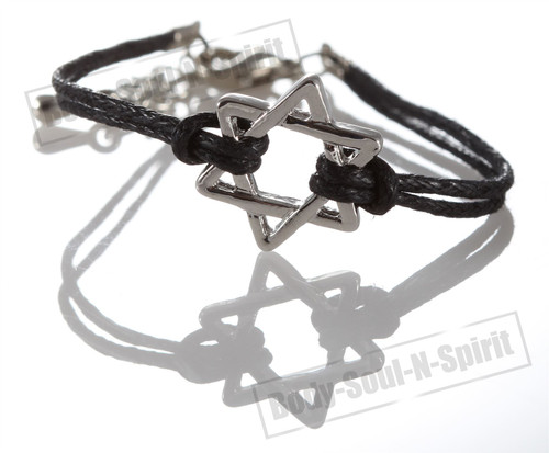 1 Black Star Magen David Bracelets STRING Kabbalah Judaica Charm Israel Jewelry