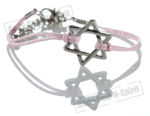 1 Pink Star Magen David Bracelets STRING Kabbalah Judaica Charm Israel Jewelry