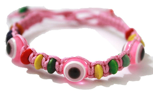 1 Evil Eye Pink String Ethnic Bracelets Lucky Eye Charm Bead success Bracelet