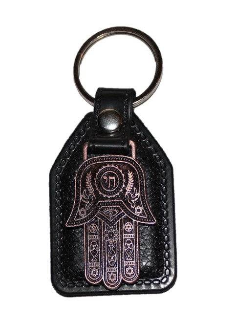 Evil Eye Copper CHAI Pendant Lucky Hamsa Key Ring Jewish Holyland special gift