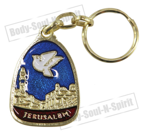 Holy dove JERUSALEM Israel KeyChain ring Amulet Pendant Lucky Charm Judaism Holy dove JERUSALEM Israel KeyChain ring Amulet Pendant Lucky Charm Judaism